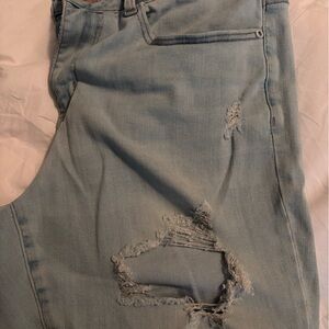 Judy Blue Boyfriend Fit Distressed Light Wash Jeans Size 16W